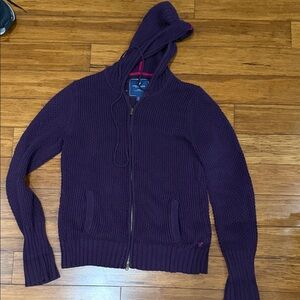 American Eagle Outfitters Plum Hooded Sweater